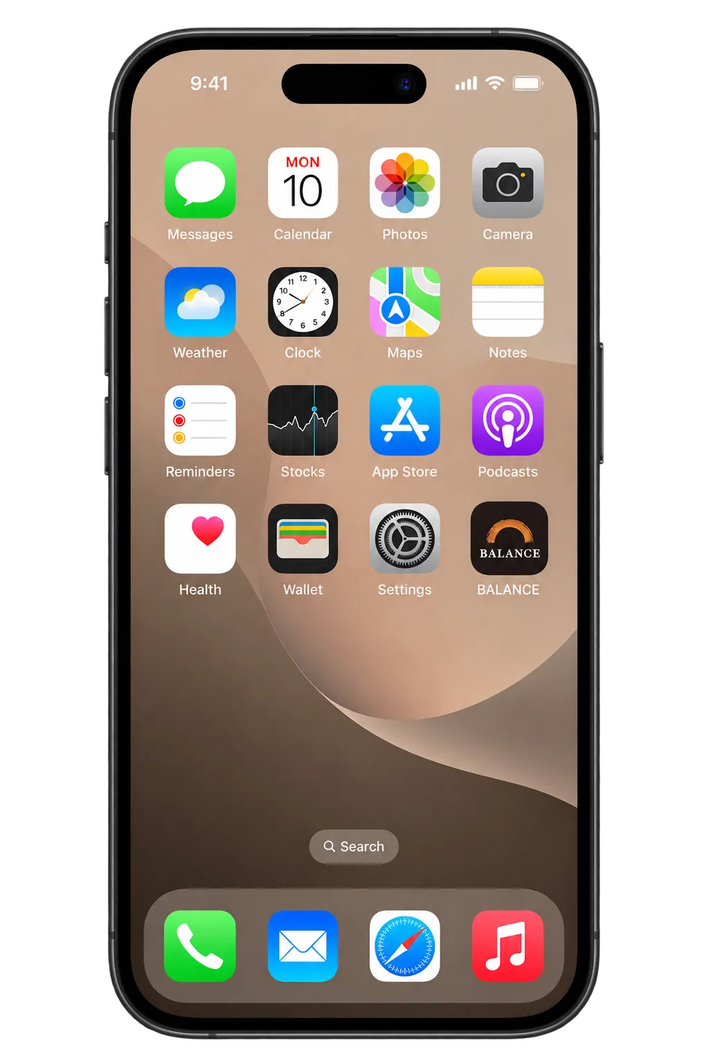 iPhone mit BALANCE App auf dem Homescreen